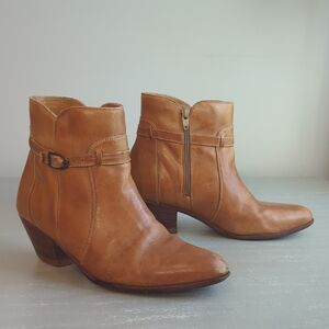 Western Ankle Boots Tan Leather‎ size 8.5D Wide